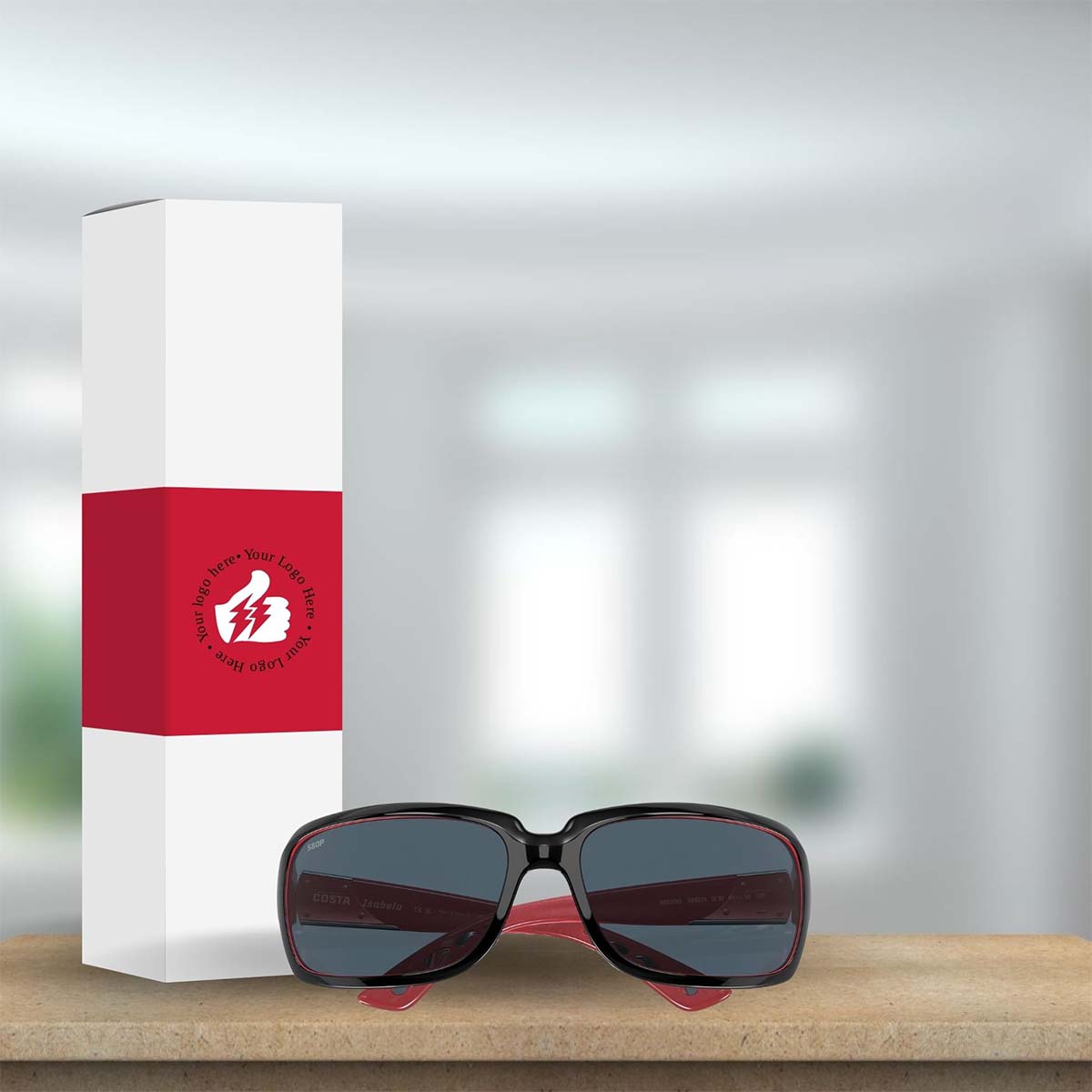 Costa Del Mar Isabela Sunglasses - (Frame) Black, Coral; (Lens) Gray, 580P