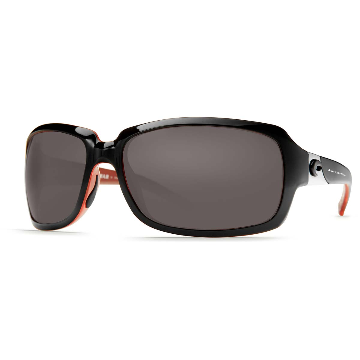 Costa Del Mar Isabela Sunglasses - (Frame) Black, Coral; (Lens) Gray, 580P