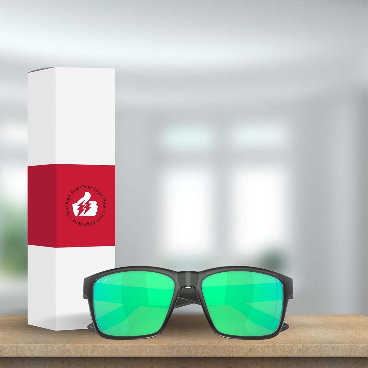 Costa Del Mar Paunch Sunglasses - (Frame) Black; (Lens) Green Mirror, 580P
