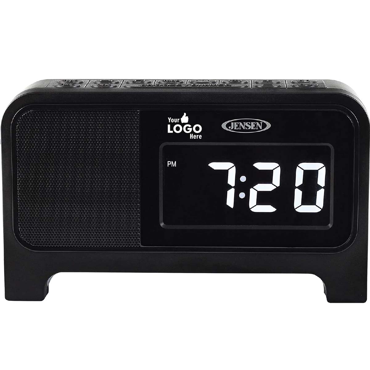 Jensen Audio Digital Dual Alarm Soothing Sounds Clock Radio with Night Light