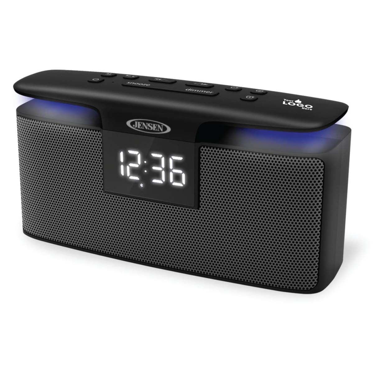 Jensen Audio Bluetooth Speaker with LED PLL AM/FM Alarm Clock Radio