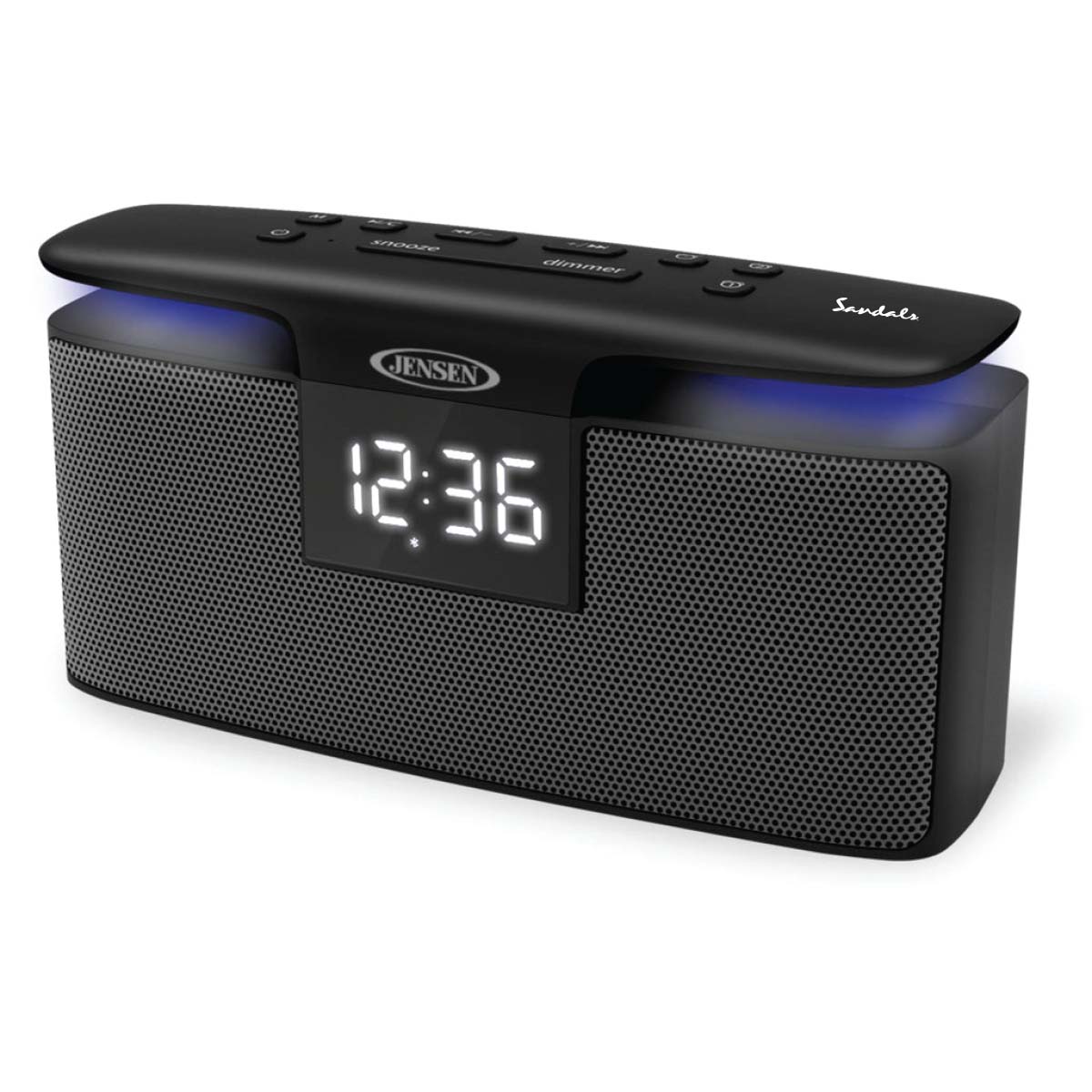 Jensen Audio Bluetooth Speaker with LED PLL AM/FM Alarm Clock Radio