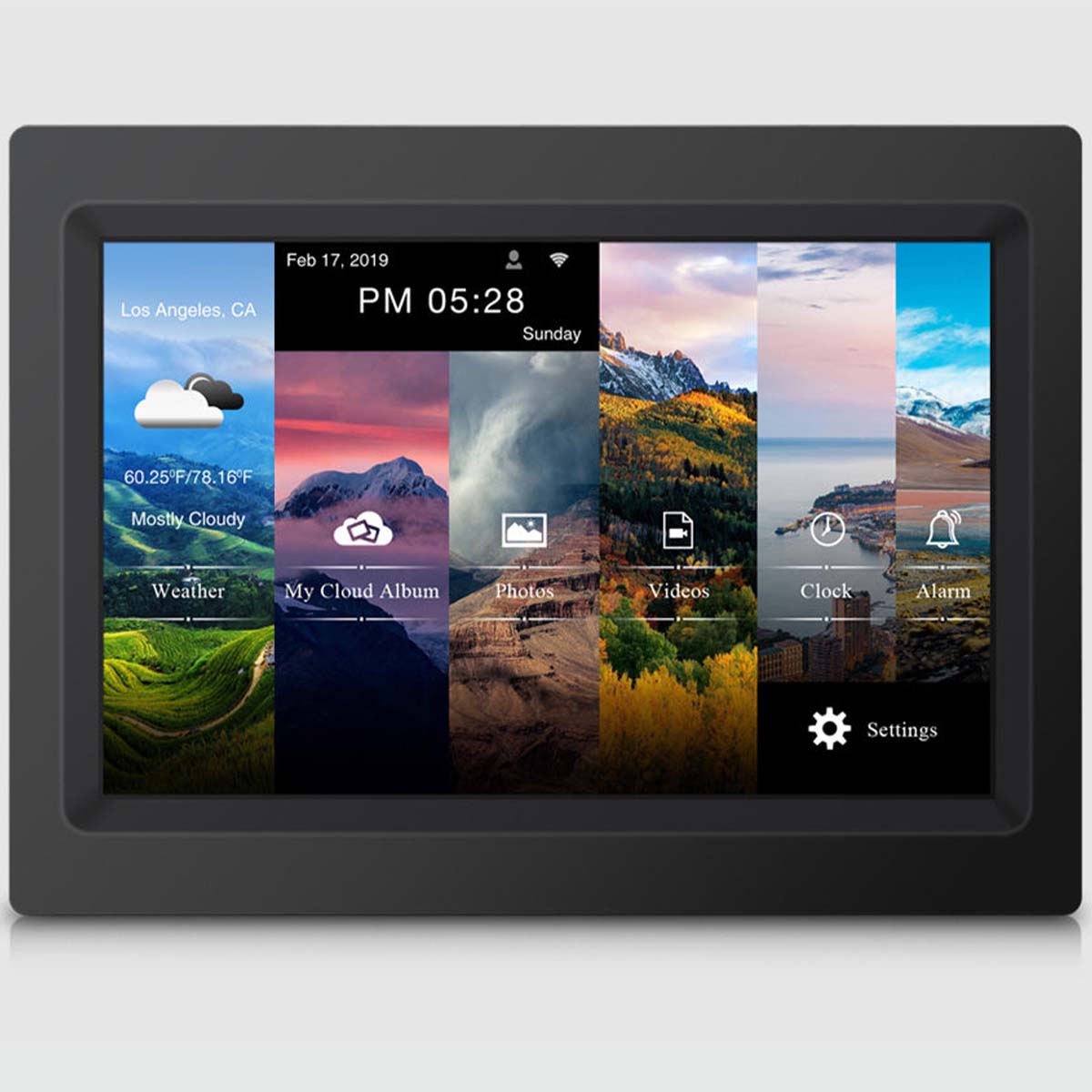 Sungale 10" Cloud Frame with built-in battery (Black)