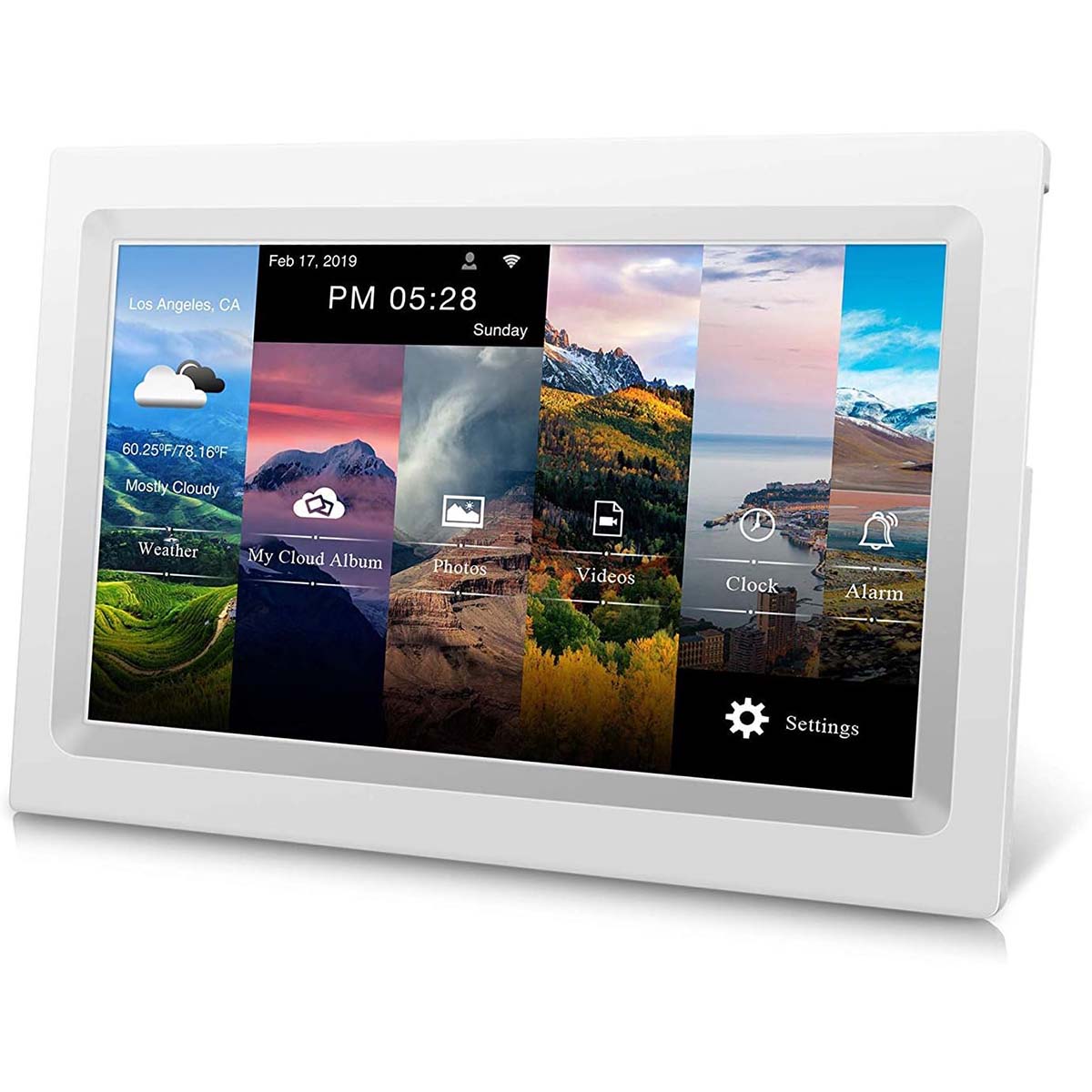 Sungale 10" Cloud Frame with built-in battery (White)