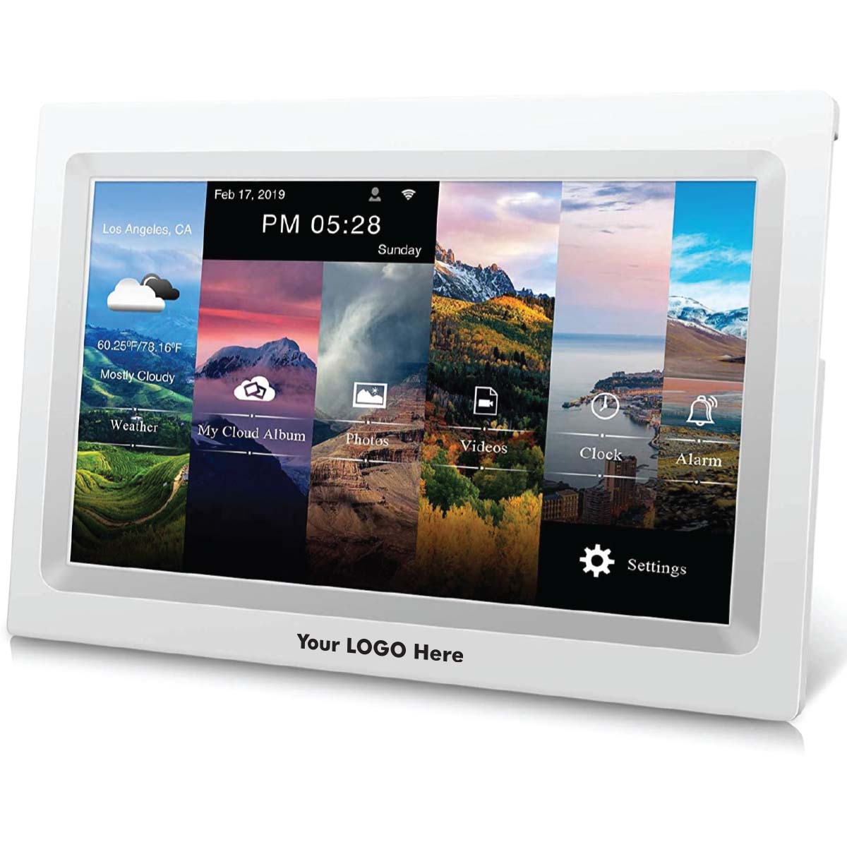 Sungale 10" Cloud Frame with built-in battery (White)