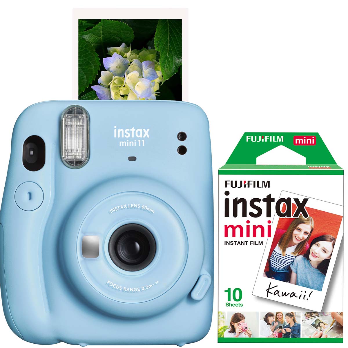 FujiFilm Instax Mini 11 Instant Camera w/ 10 Count Film Sky Blue