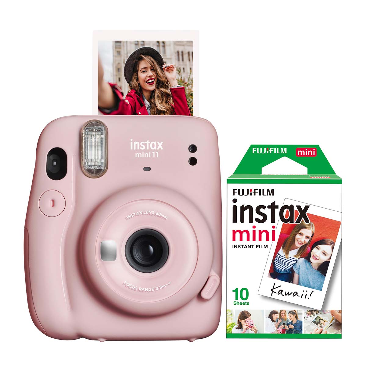 FujiFilm Instax Mini 11 Instant Camera w/ 10 Count Film Blush Pink