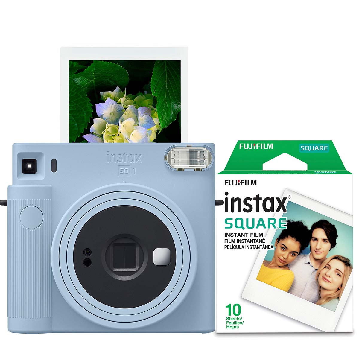 FujiFilm Instax Square SQ1 Instant Camera w/ 10 Count Film Glacier Blue
