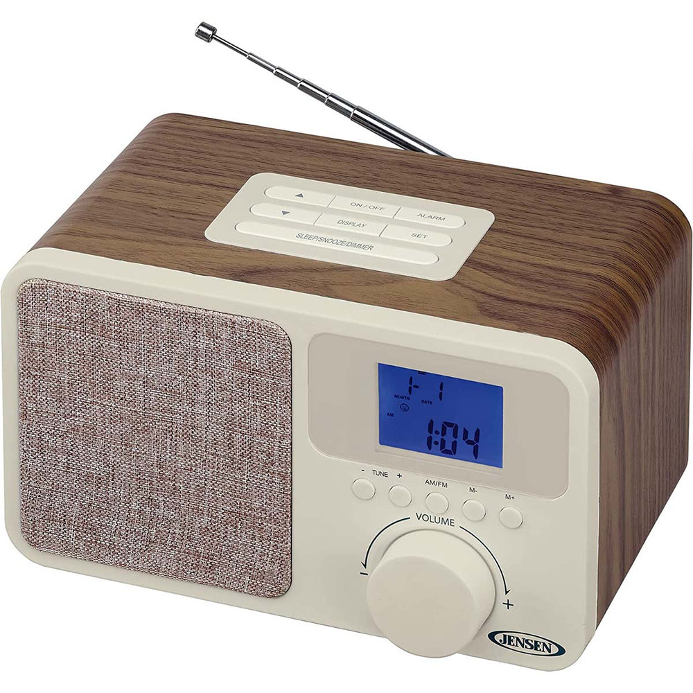 
                  
                    Jensen Audio Digital AM/FM Dual Alarm Clock Radio with Wood Cabinet
                  
                