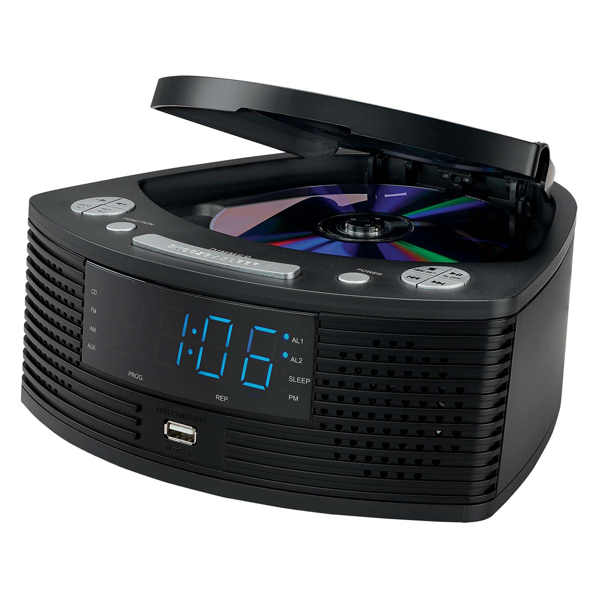 Jensen Audio Stereo CD Player with AM/FM Digital Dual Alarm Clock