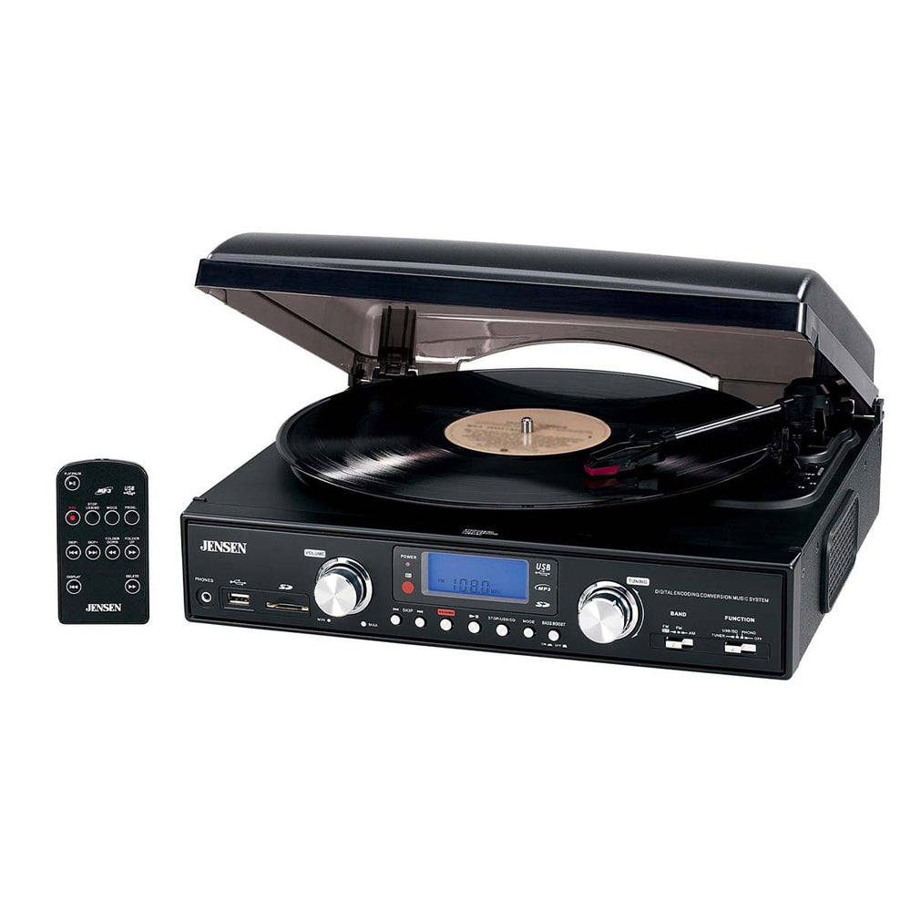 
                  
                    Jensen Audio Portable Turntable with MP3 Encoding System and Radio
                  
                