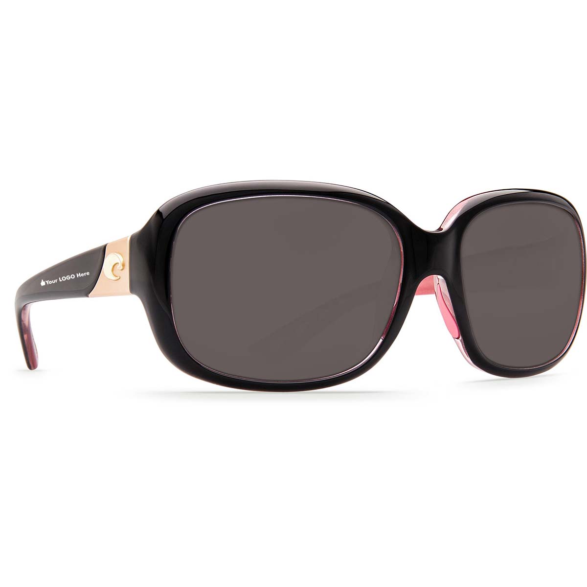 
                  
                    Costa Del Mar Gannet Sunglasses - (Frame) Shiny Black, Hibiscus; (Lens) Gray, 580P
                  
                