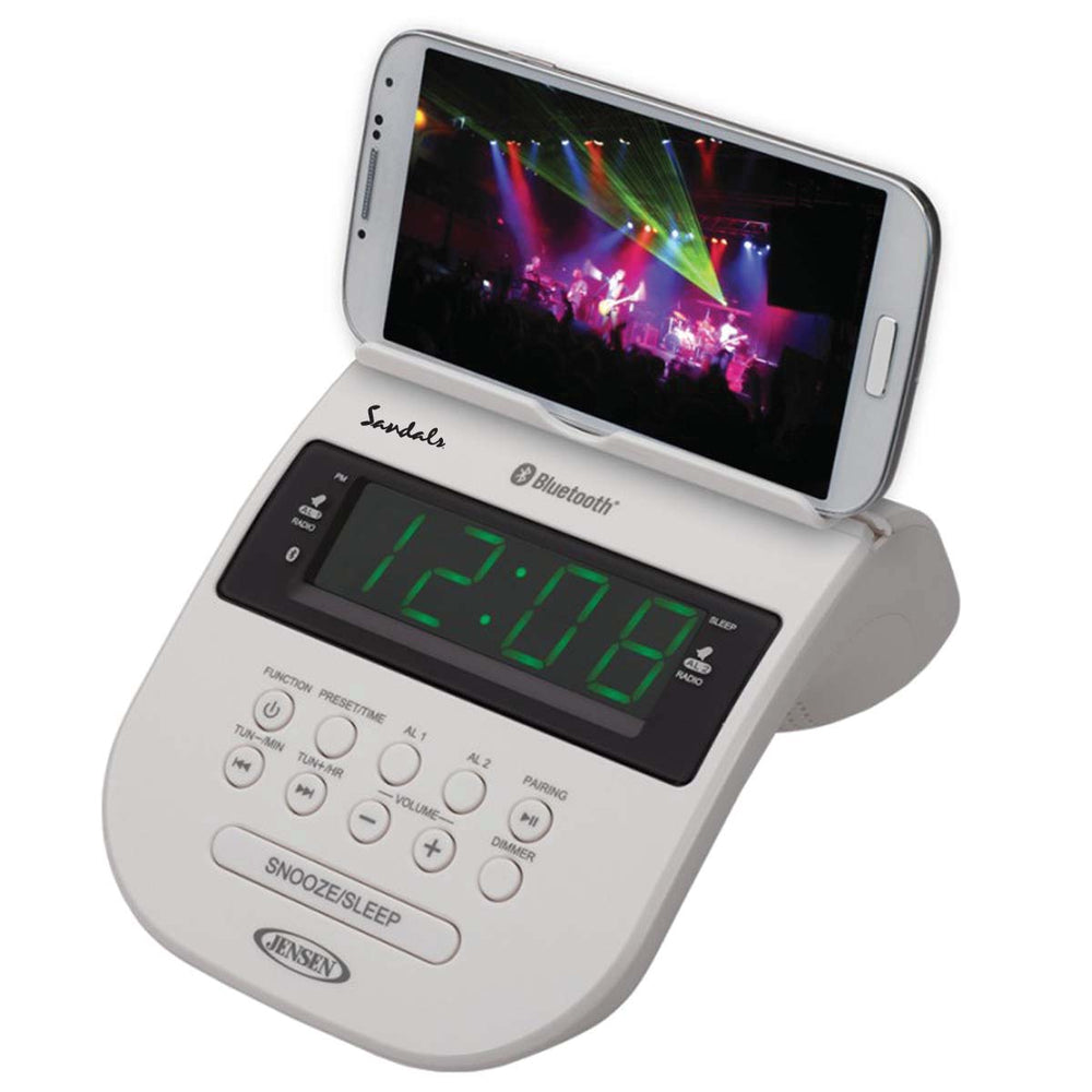 
                  
                    Jensen Audio Bluetooth Clock Radio with Cellphone Holder
                  
                