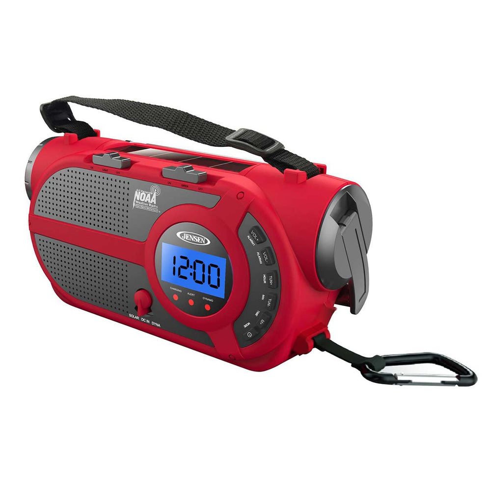 
                  
                    Jensen Audio AM/FM Weather Band/Weather Alert Radio with 4-Way Power and Built In Flashlight
                  
                