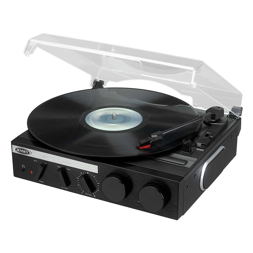 
                  
                    Jensen Audio 3-Speed Stereo Turntable with Built in Speakers
                  
                